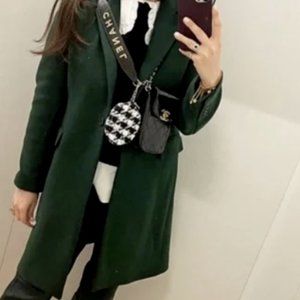 ZARA WOMEN NEW MENSWEAR STYLE WOOL COAT MANTECO BOTTLE GREEN 9164/744 XXL MEDIUM
